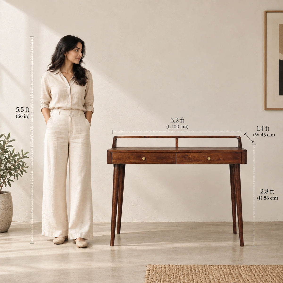 Elevated Chestnut Console Table