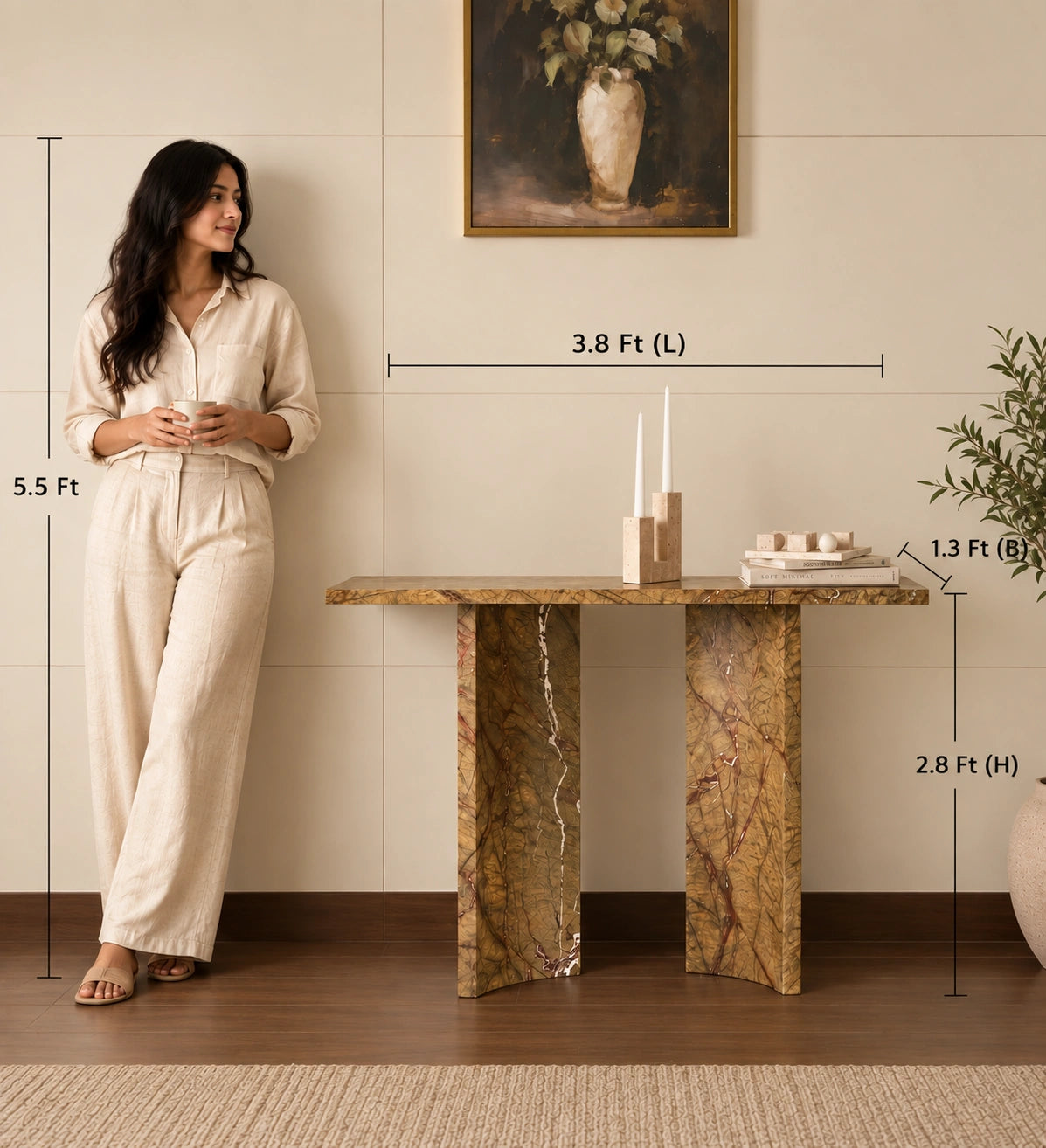 Solene - Fossil Brown Console Table