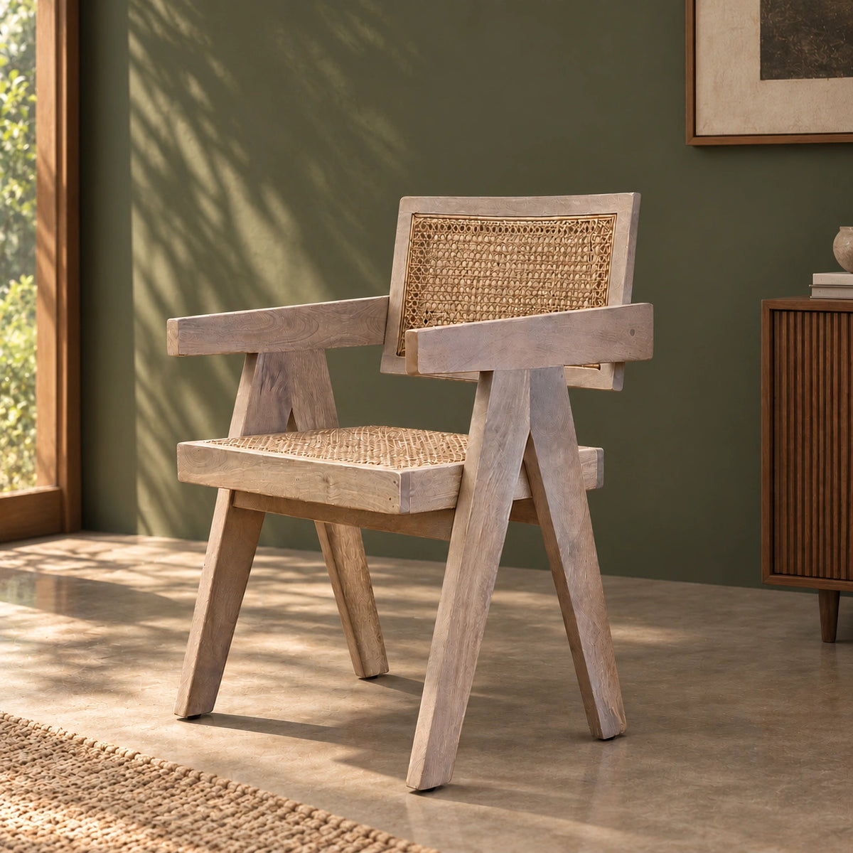 Wooden Arm Chandigargh Chair | Wood Chair For Living Room & Office