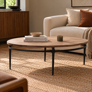 Wood & Metal Oval Shaped Coffee Table | Center Table For Living Room