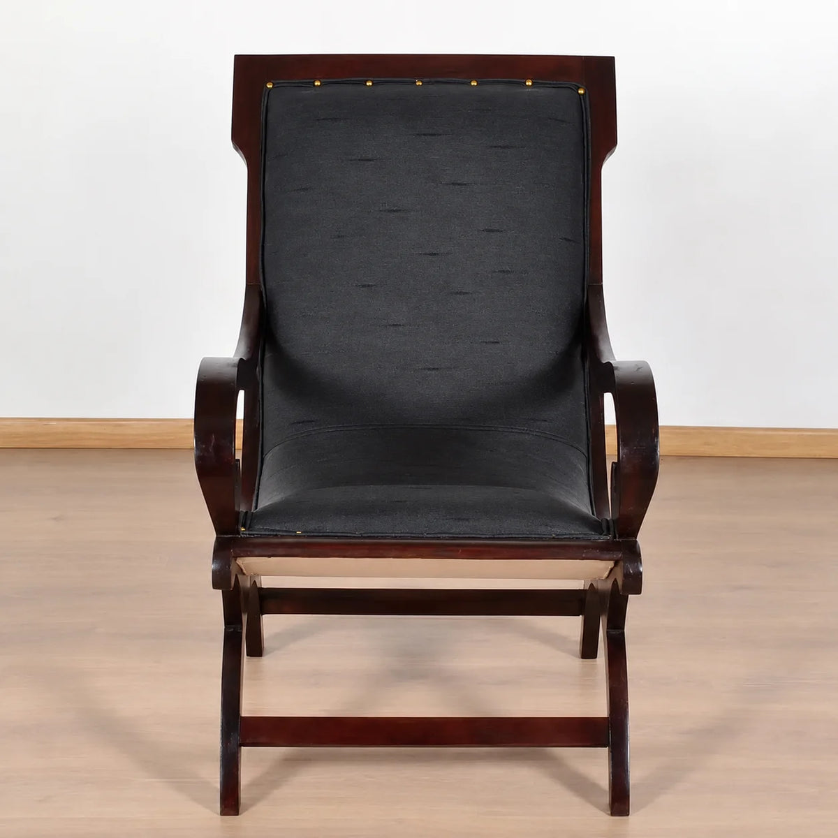 Rambo Sheesham Wood Chair with Stool | Premium Wooden Lounge Chair & Ottoman