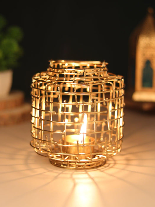 Basketweave Tea Light Holder