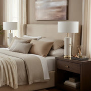 Zenith Handle Table Lamp – Modern White Designer Table Lamp for Bedroom & Living Room