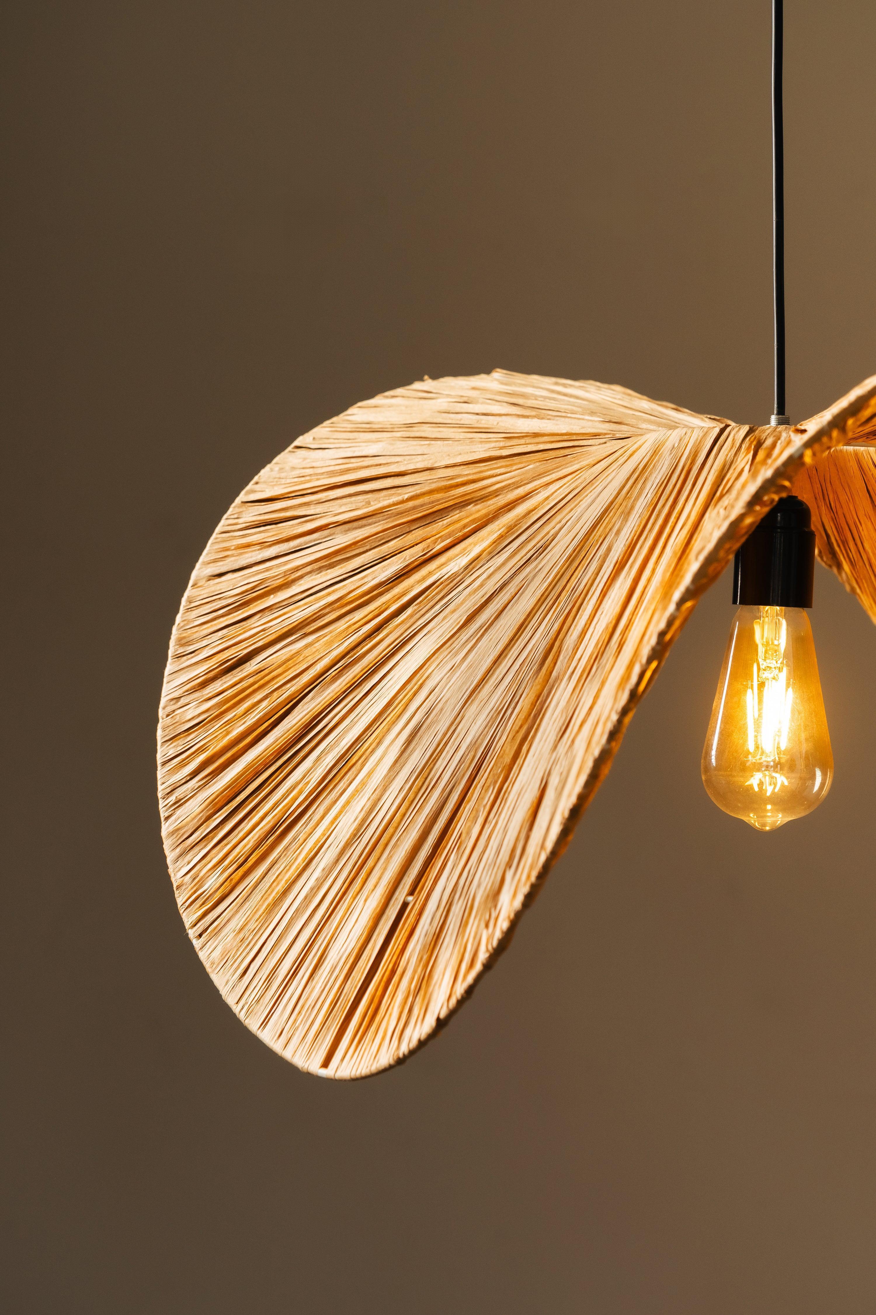 Luxurious Grass Wave Hanging Lampshade | Rattan Pendant Light For Office & Home