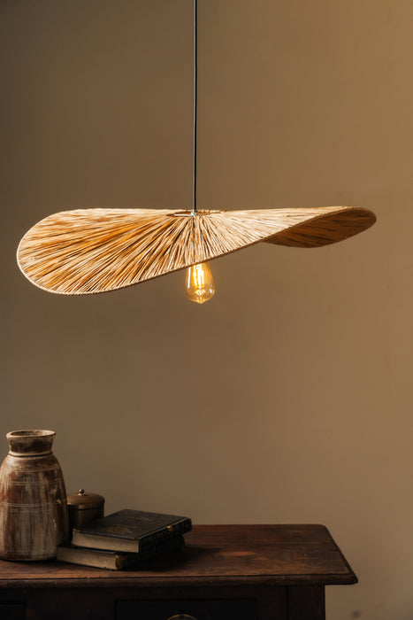 Luxurious Grass Wave Hanging Lampshade | Rattan Pendant Light For Office & Home