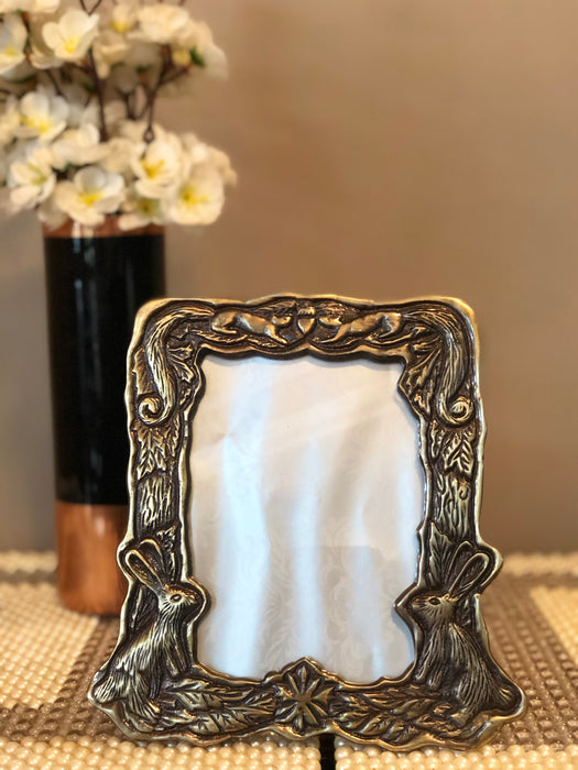 Copper Finish Bunny Photo Frame For Table Decor & Gifting