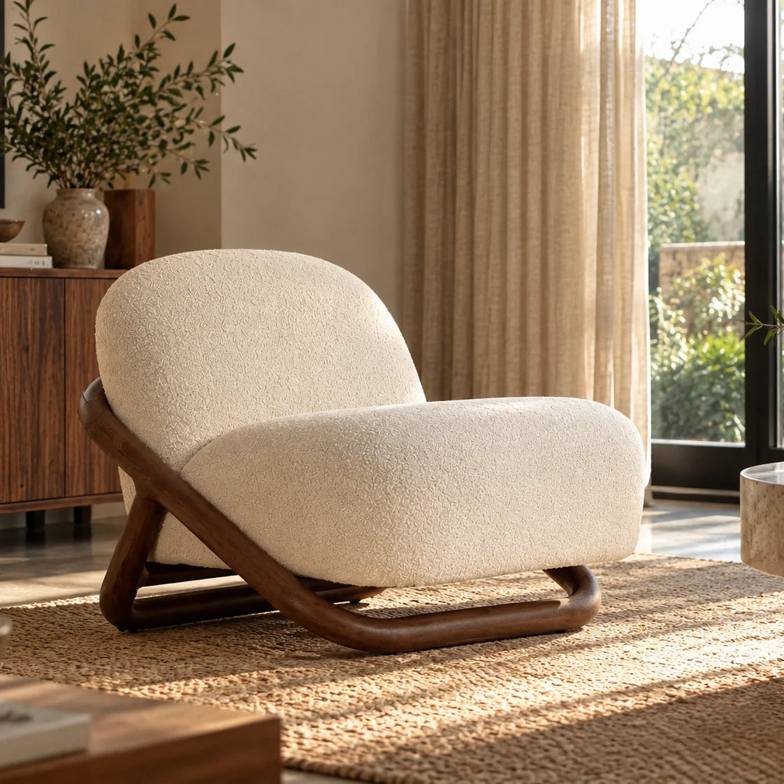Opus Teak Wood Sofa Chair | Designer Lounge Chair for Home