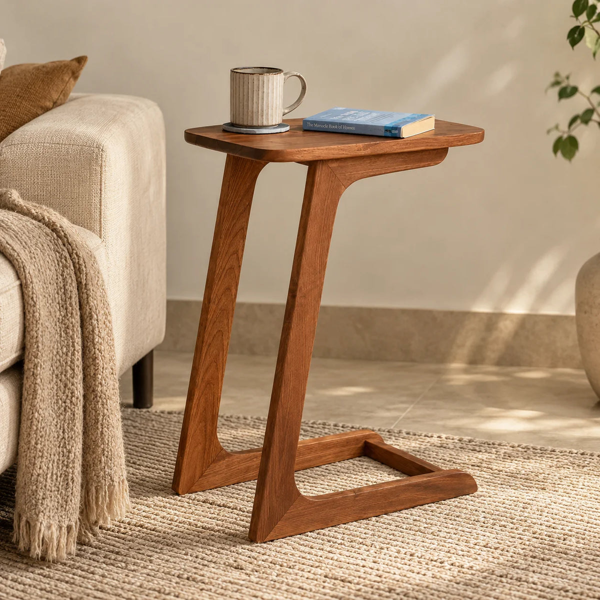Acko Solid Sheesham Wood End Table | Side Table for Living Room