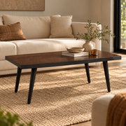 Crater Solid Mango Wood Coffee Table for Living Room | Wooden Center Table | Tea Table