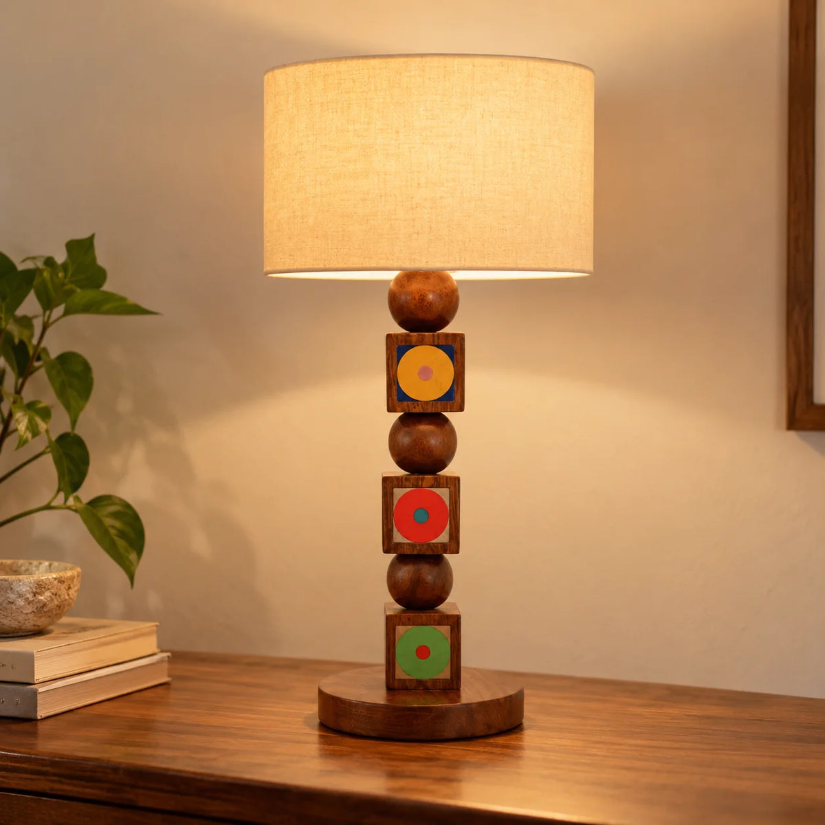 Lagori Teak Wood Table Lamp