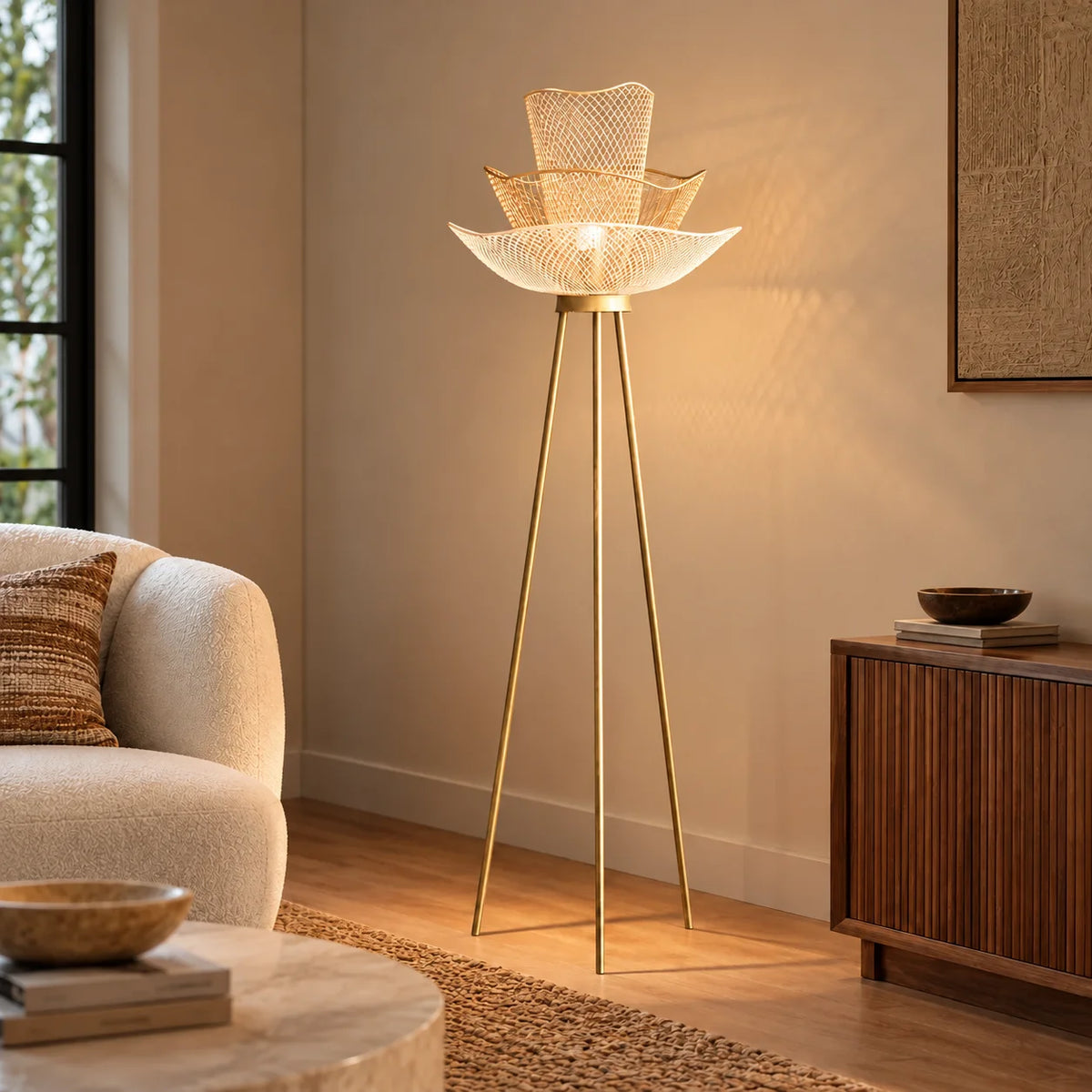 Mallawi Designer Floor Lamp | Standing Lamps for Living Room | Corner Lamp