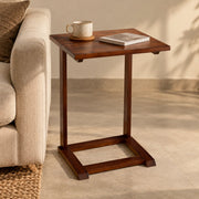 Ello Sheesham End Table | Wooden Side Table for Living Room | Small Corner Table