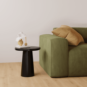 Crater Round Side Table for Living Room | Solid Mango Wood End Table For Hall