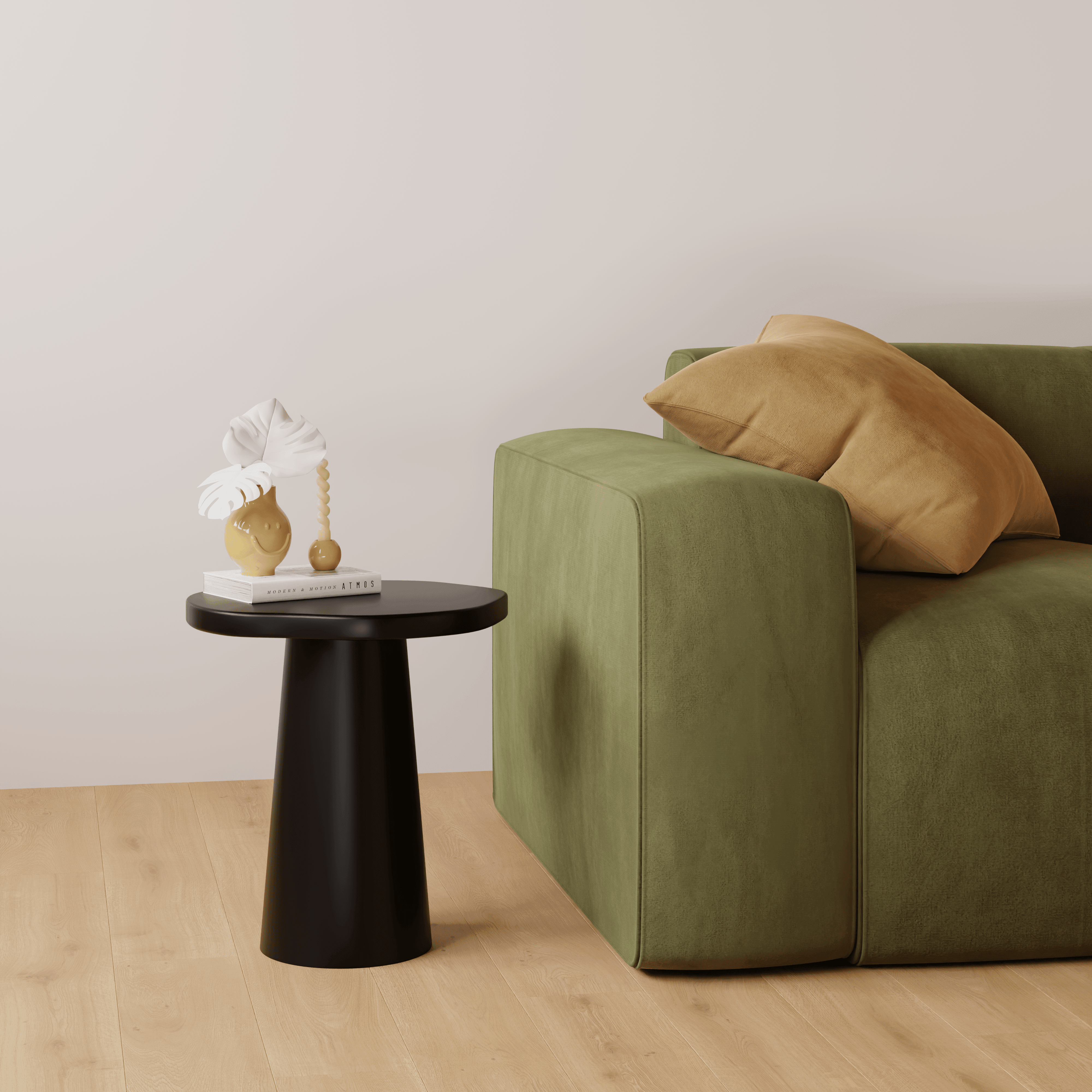 Crater Round Side Table for Living Room | Solid Mango Wood End Table For Hall