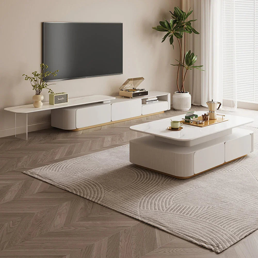 Modern Center Table for Living Room | Coffee Table with Drawers | Designer Tea Table