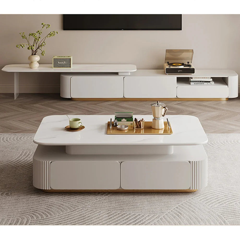 Modern Center Table for Living Room | Coffee Table with Drawers | Designer Tea Table