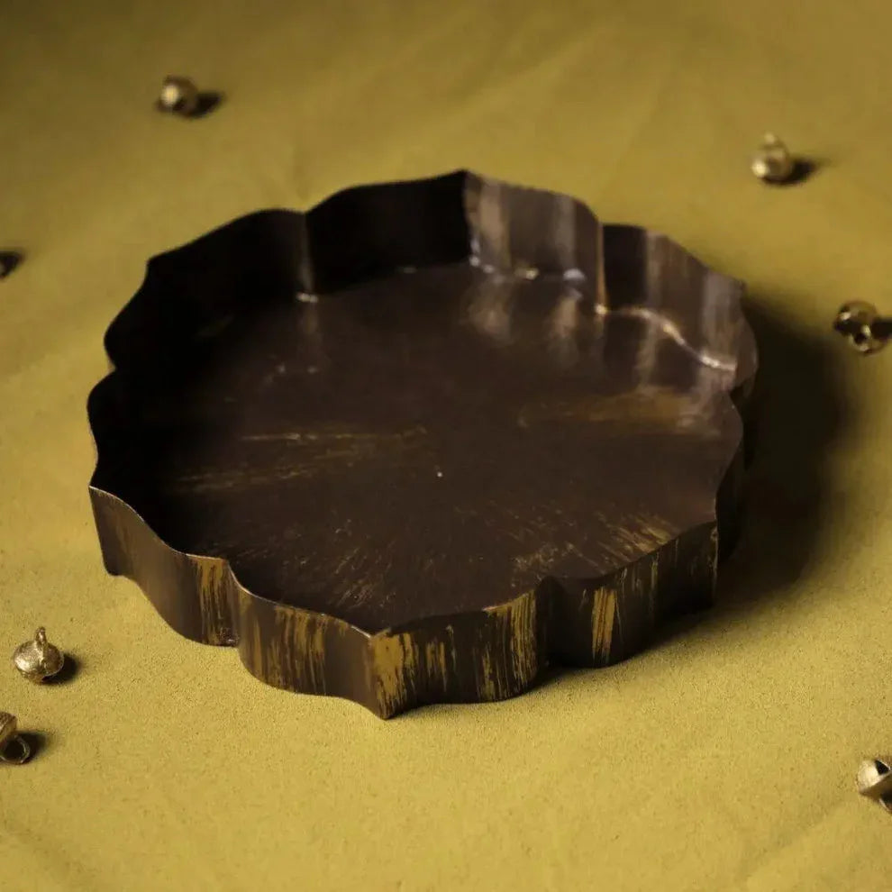 Lotus Urli Set of 2 – Decorative Metal Urli Bowls in Antique Brown for Home Décor, Pooja Room & Festive Decoration