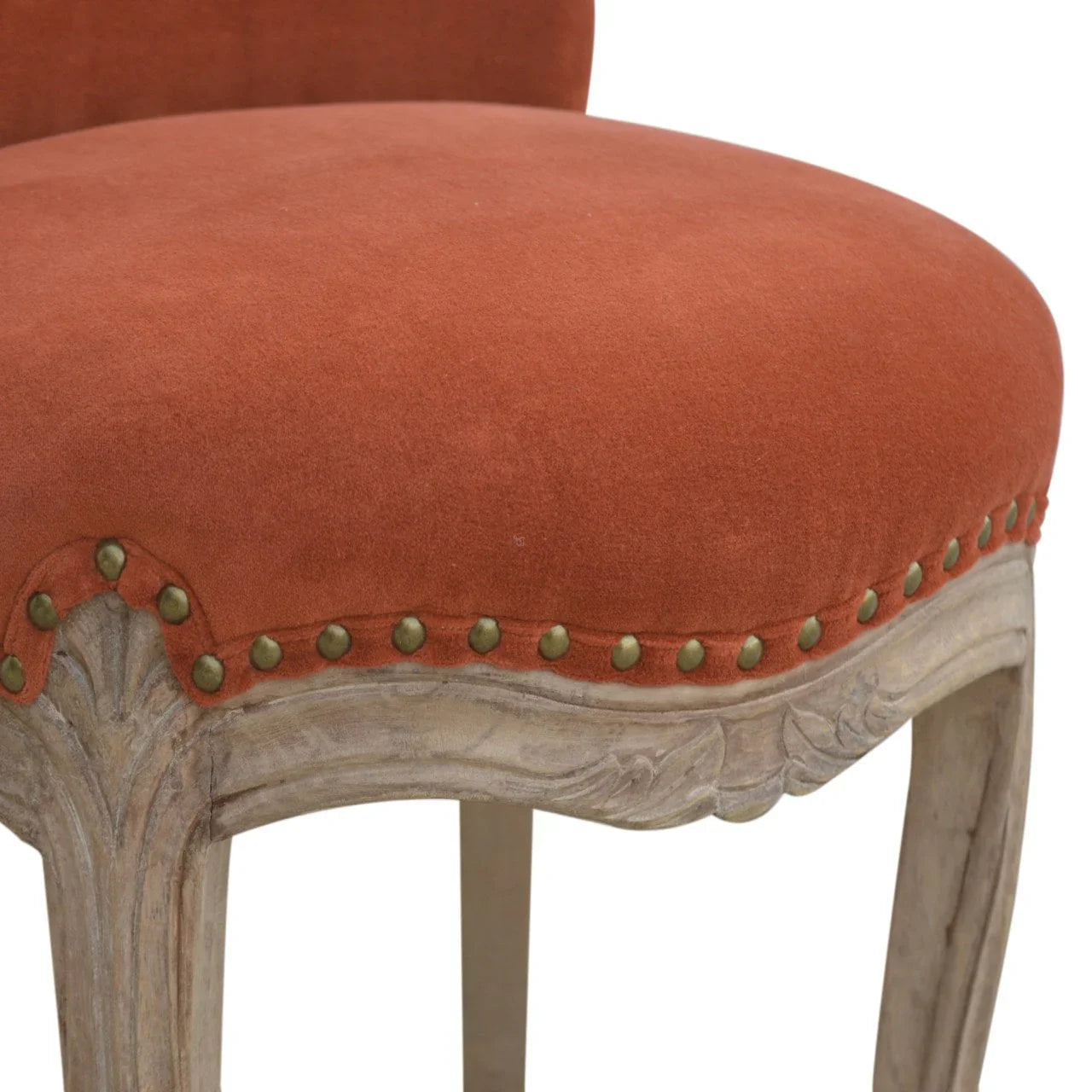 Copy of Velvet Accent Chair | Mango Wood Chair with Studded Design | Accent Chair for Living Room