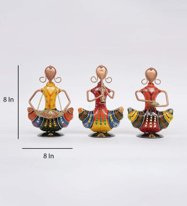 Sitting Doll Mini Human Figurine Set of 3 | Showpieces for Living Room Decor