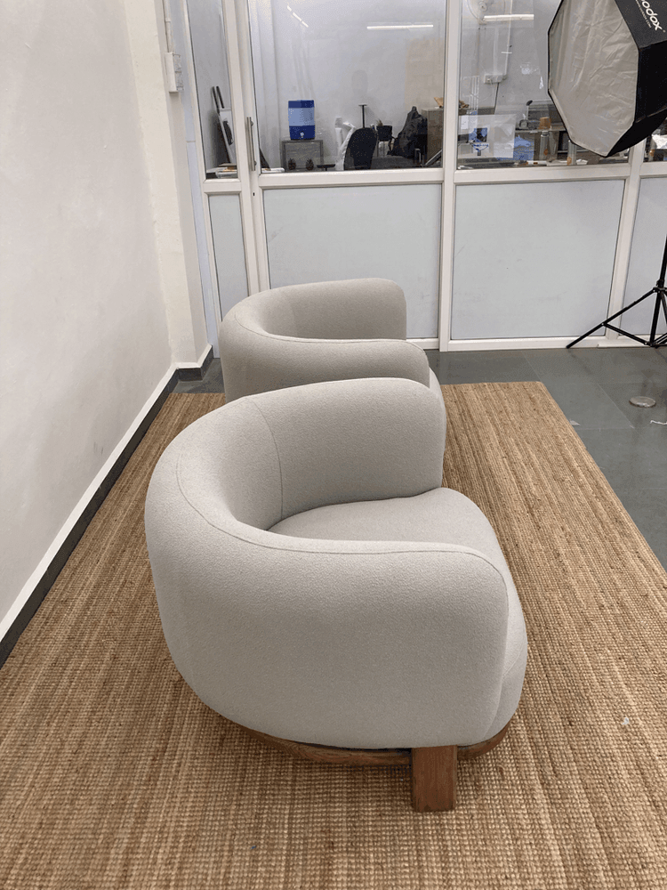 Bete Armchair | Fabric Upholstery, Solid Ash Wood