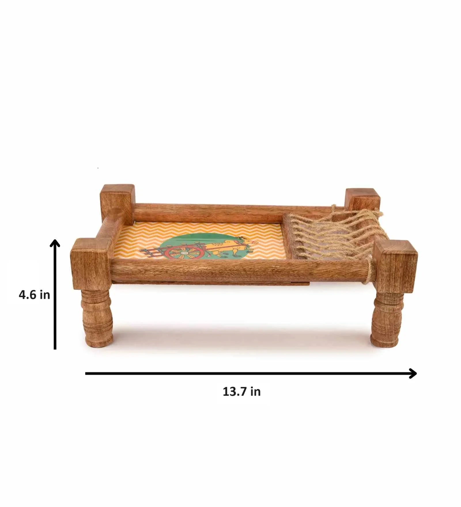 Bahaar Wooden Charpai (Khatiya) Platter