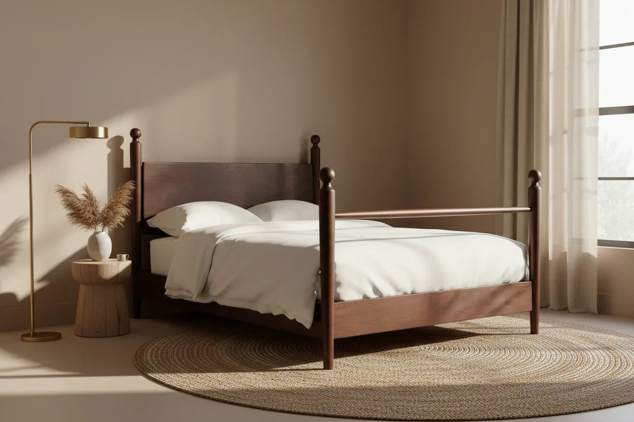 Velmora Solid Teak Wood King Size Bed