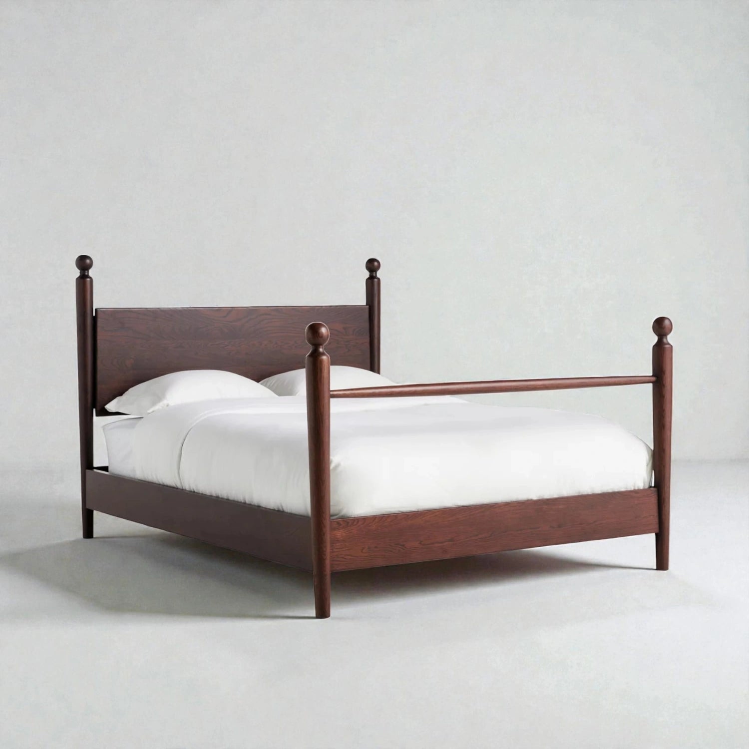 Roman Solid Teak Wood King Size Bed