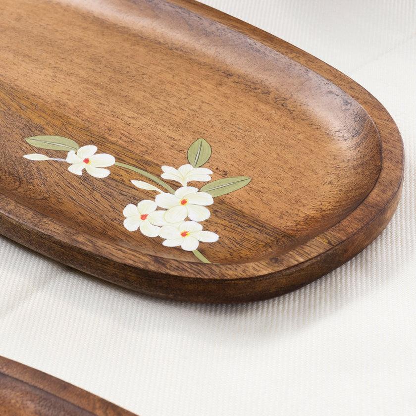 Bella Mango Wood Serving Platter | Snacks Serving Tray for Home Kitchen & Cafe -Pack 1