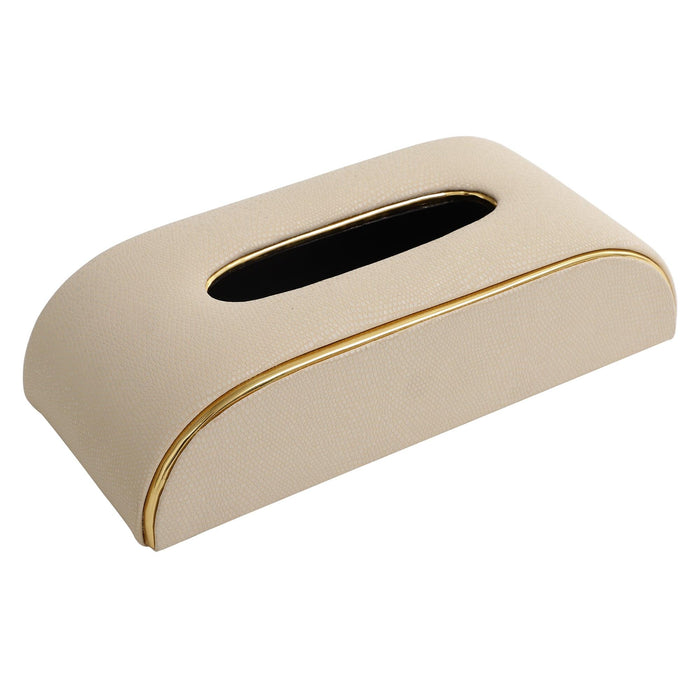 Sleek Slant Leather Napkin Box | Tissue Paper Holder