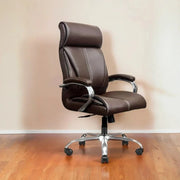 Chloe Carina High-Back Brown Office Chair | Ergonomic Leatherite chair for Office & Home