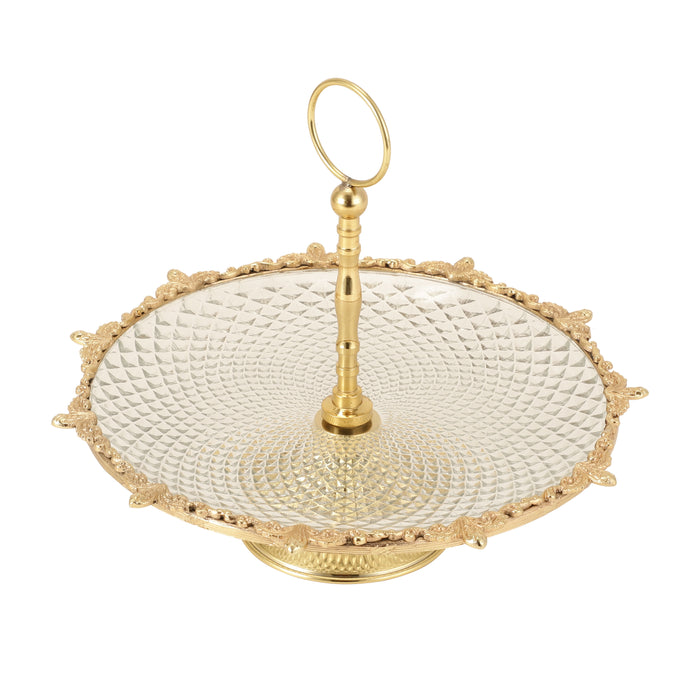 Crystal Spike Cake Stand In Gold