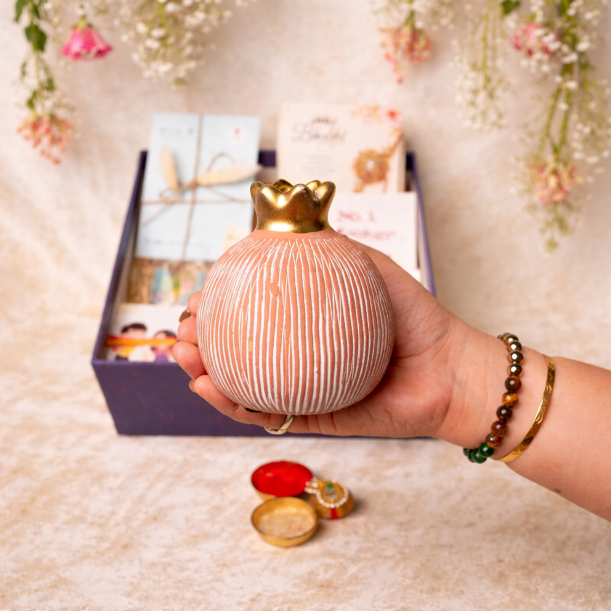 Pink Pomegranate Rakhi Gift Hamper