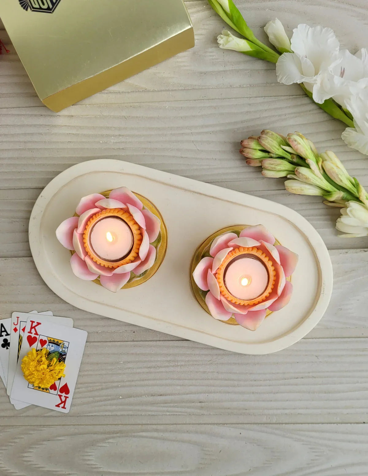 Duo Water Lily Candle Platter