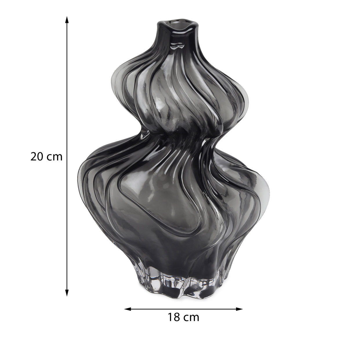 Sway Black Glass Vase