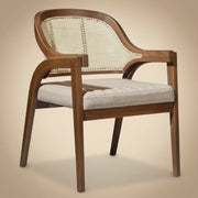 Caneva Dining Chair in Mango Wood | Walnut Finish Comfortable Wooden Chair for Living Room