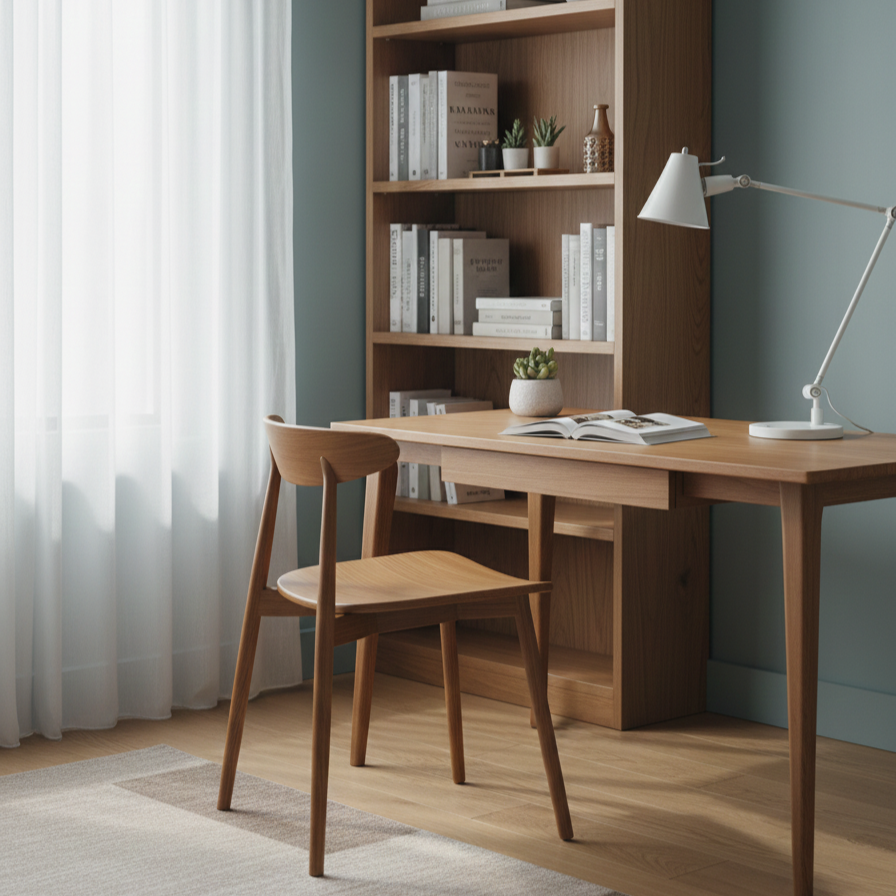 Acacia Wood Dining Chair in Walnut Finish | Classic Wooden Cafe Chair