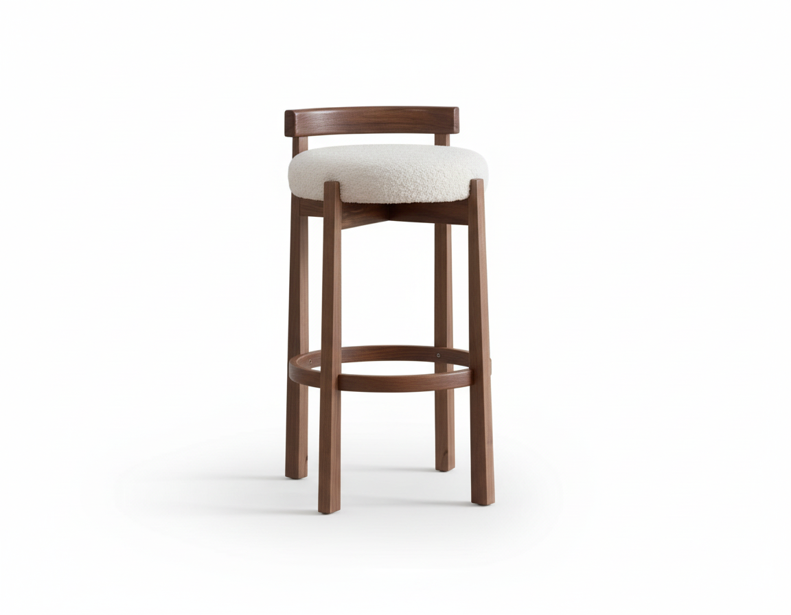 Cirica Barstool | Acacia Wood, Upholstery