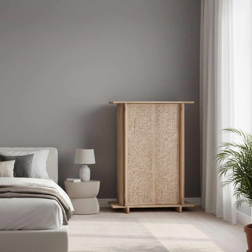 Jacquard Wardrobe | Mango Wood