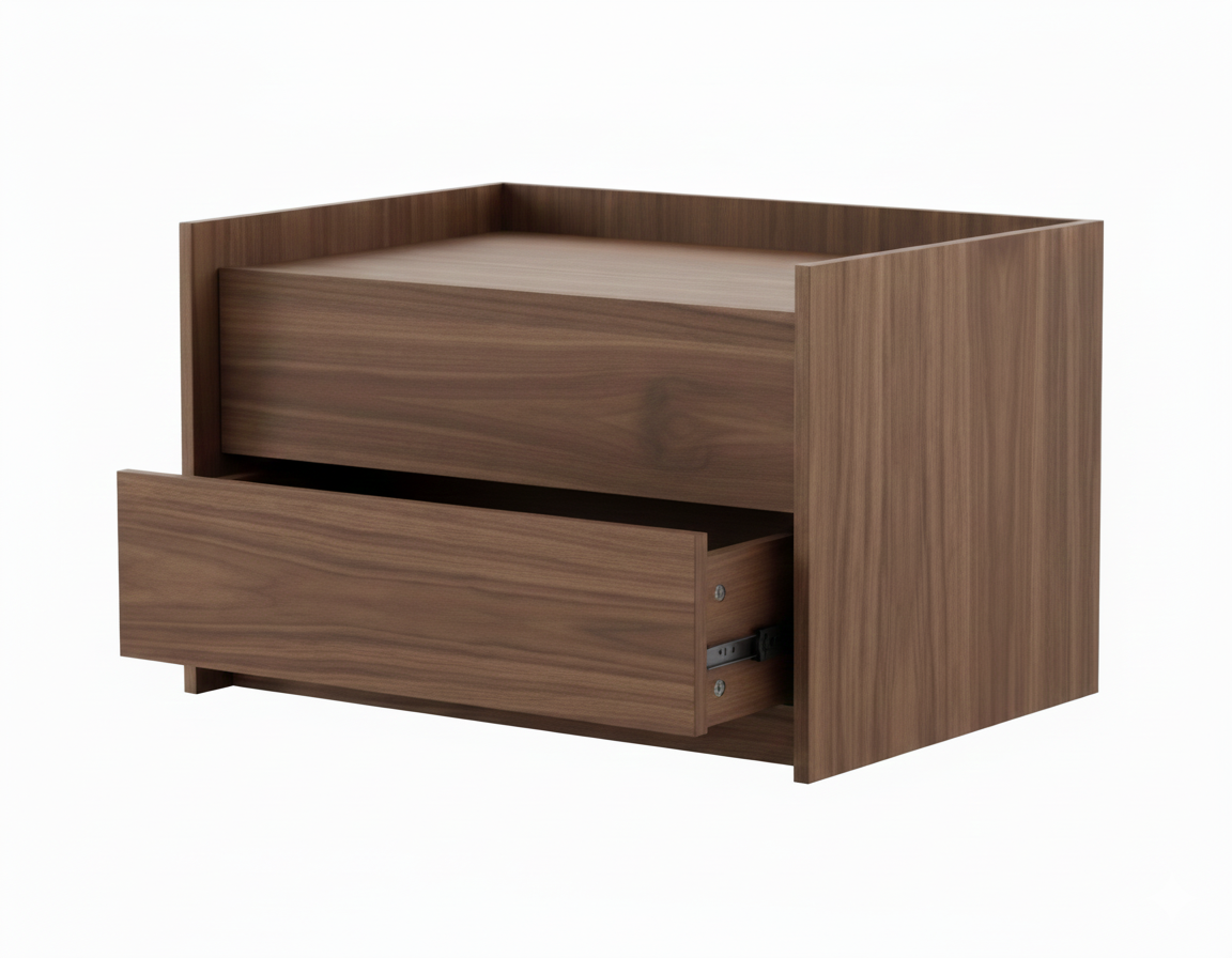 Modern Wooden Bed Side Table with Designer Pop-Out Legs | Solid Wood Nightstand