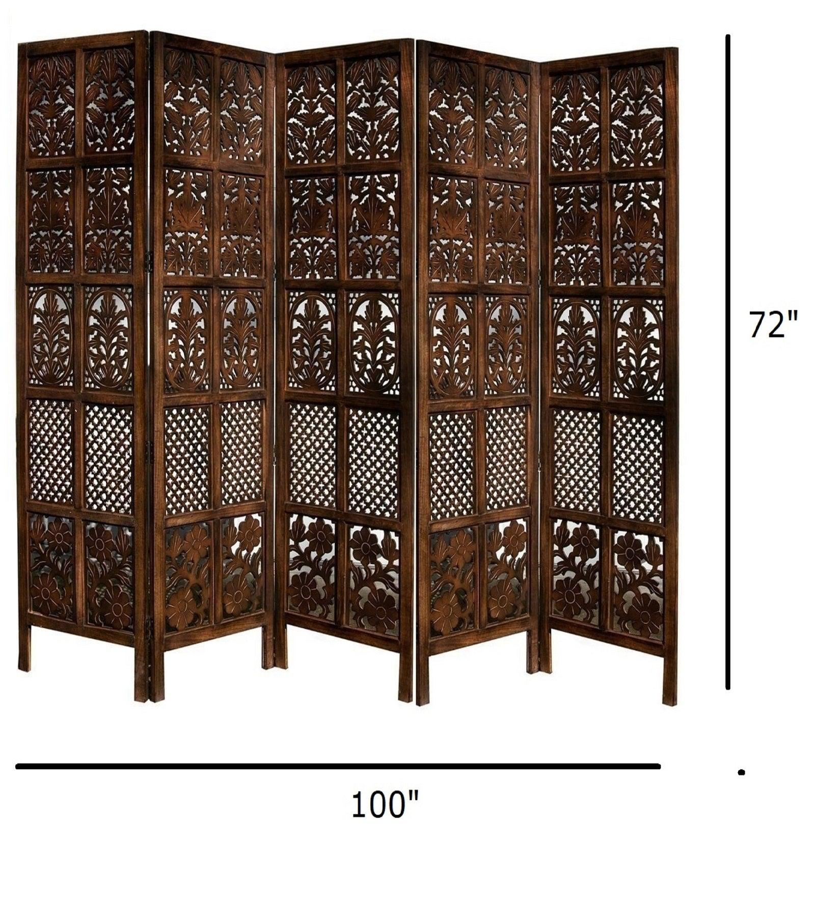 Mango Wood Room Partition with MDF Jali Panel Design