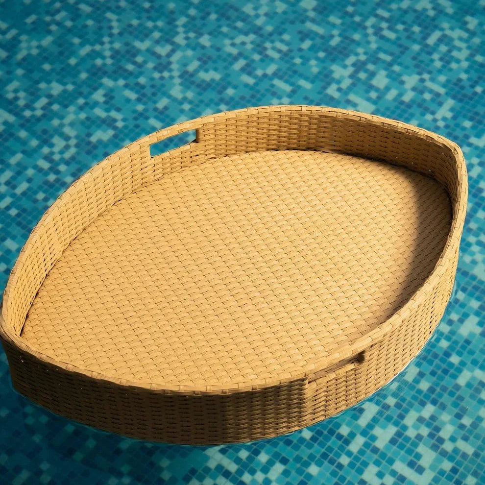 Luxury Light Brown Boat Shape Floating Serving Tray