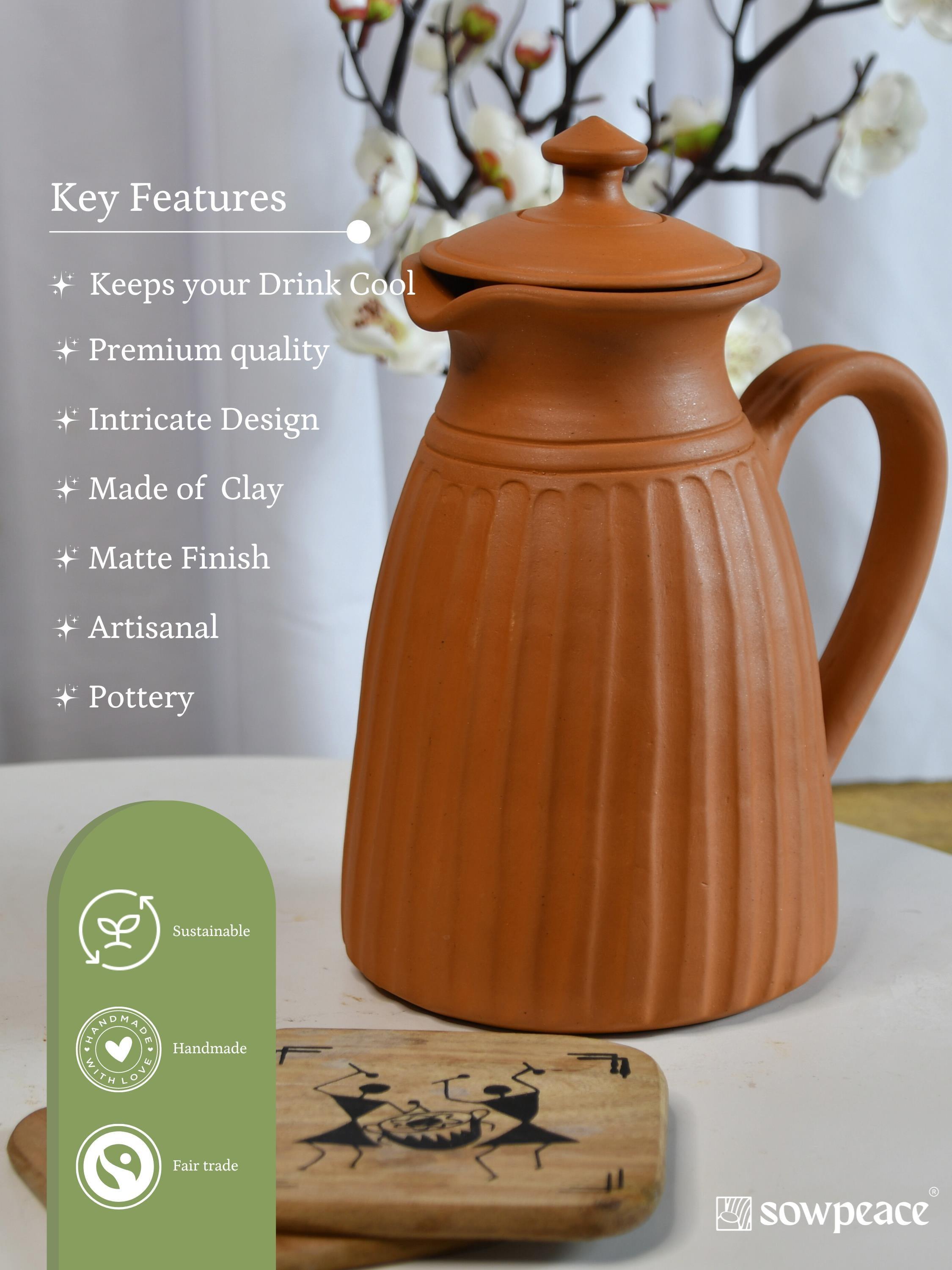Premium Large Terracotta Flat-Base Jug
