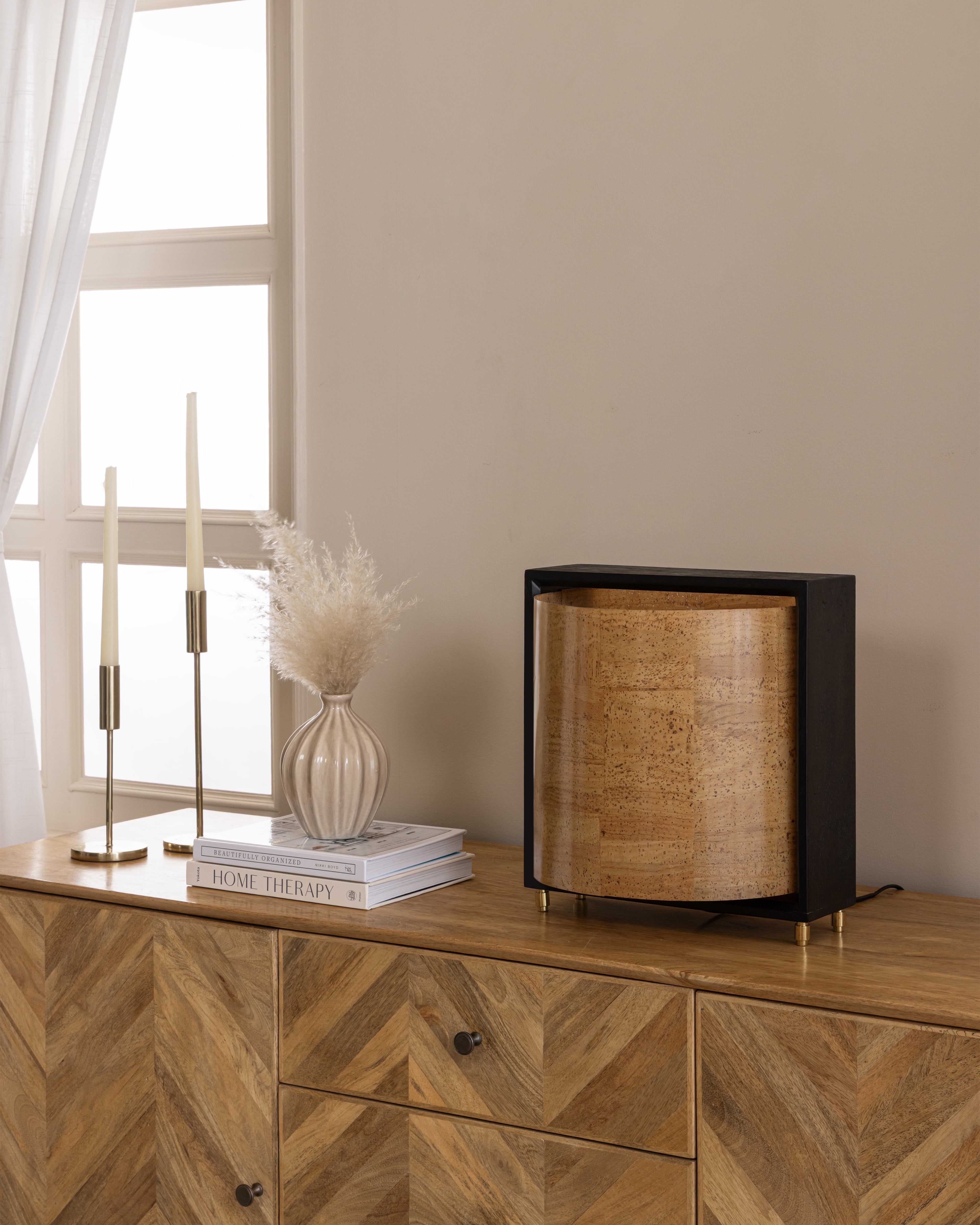 Light Well | Cork Sheet, Wood And Brass