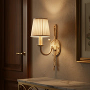 Rustic Wall Sconce with Fabric Shade