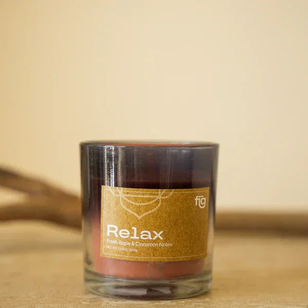 Relax Apple & Cinnamon Vegan Wax Candle - Palm Wax Scented
