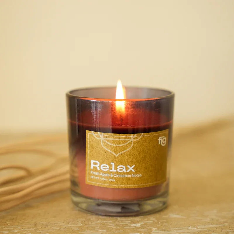 Relax Apple & Cinnamon Vegan Wax Candle - Palm Wax Scented