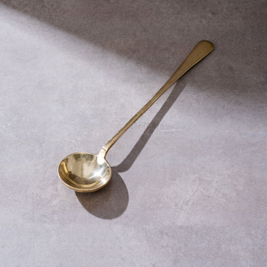 Brass Karchi & Ladle Spoon | Scoop Ladle for Cooking