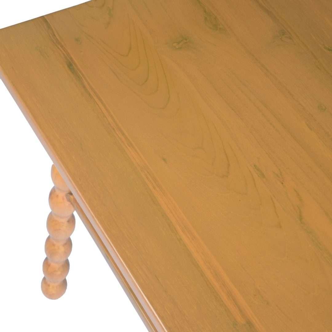 Spindle Side Table for Living Room | Teakwood End Table | Elegant Accent Table in Oak & Walnut Finish