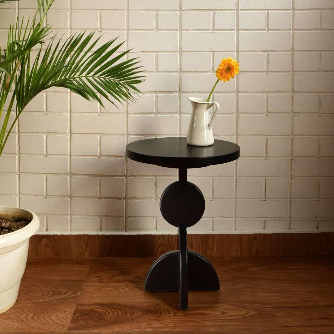 Asymmetrical Teakwood End Table | Side Table for Living Room