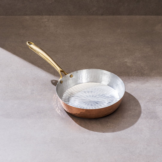 Copper Frypan (Frying Pan) With Brass Handle